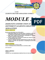 Module 3A:: Designing Instruction in The Different Learning Delivery Modalities