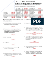 UNIT 1 - Assignment 2 - Significant Figures and Density - Answer Key