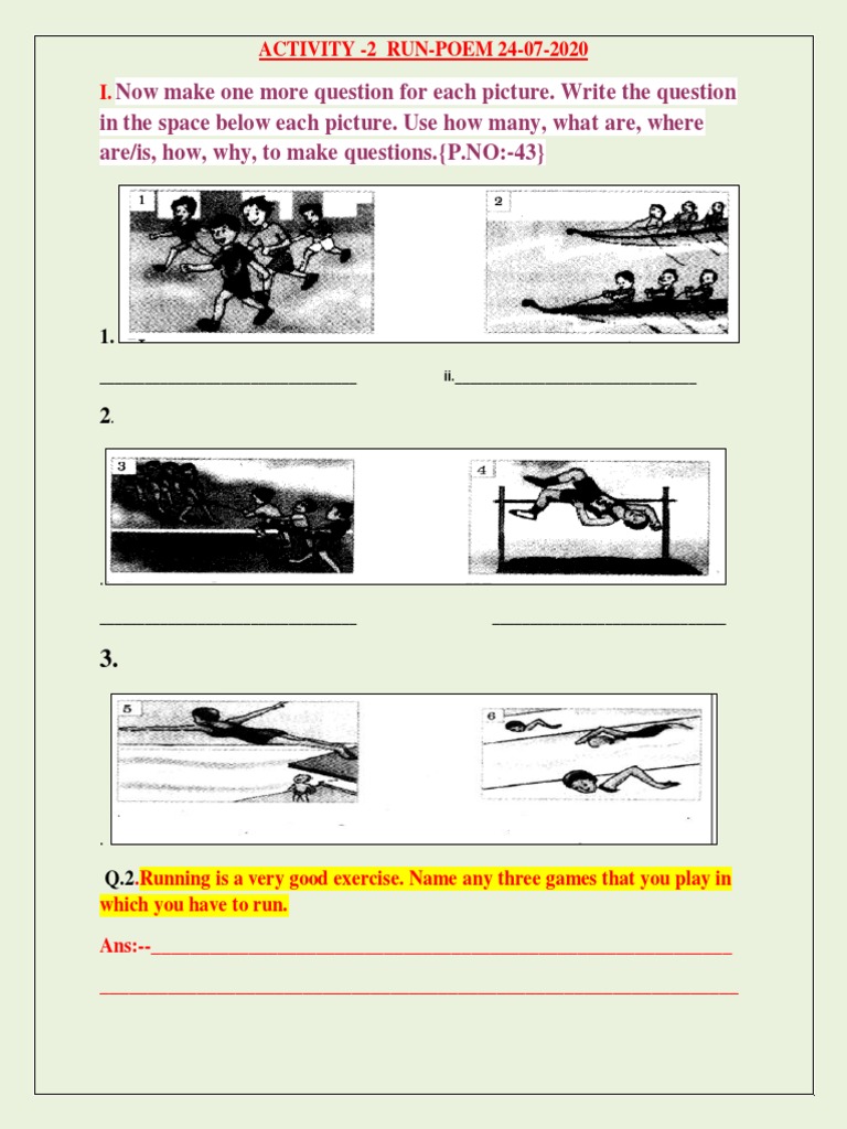 Running Activities and Homophones Guide | PDF | Languages | Language ...