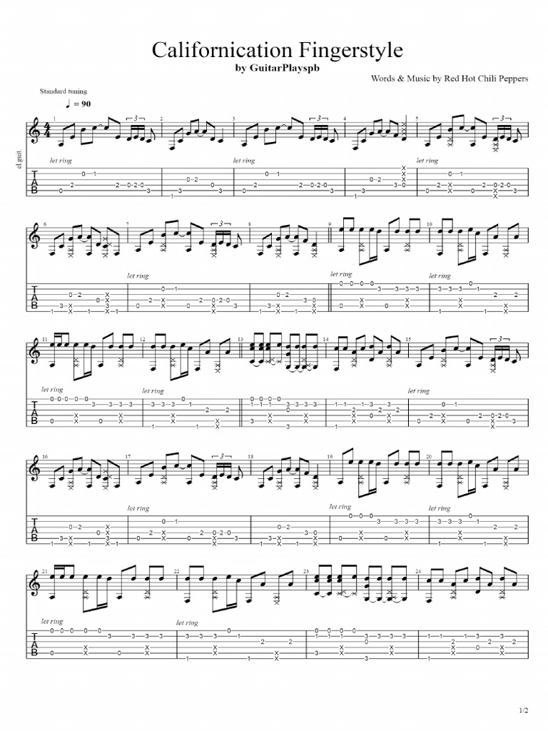 Red Hot Chili Peppers Californication Fingerstyle Tabs PDF PDF