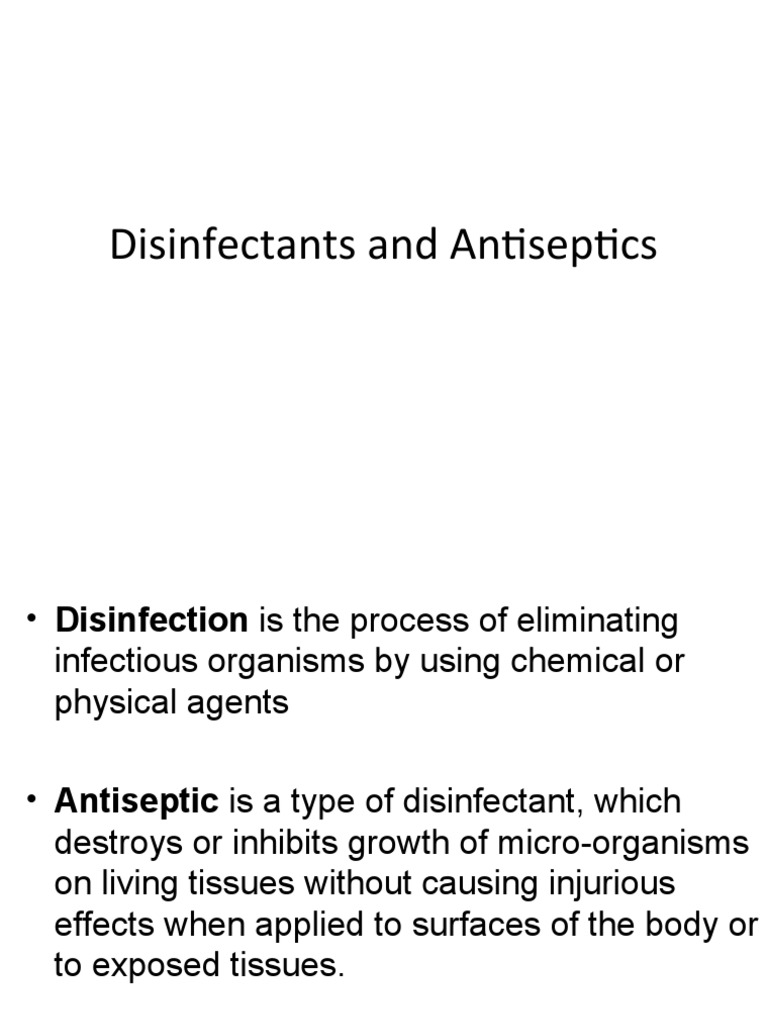 Disinfectants and Antiseptics Overview | PDF | Disinfectant | Bleach