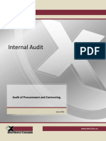 Internal Audit: Audit of Procurement and Contracting