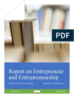 Report On Entrepreneur and Entrepreneurship