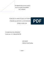 Lucrare de Licenta - Particularitatile Investigarii Criminalistice A Incendiilor Si Exploziilor - Bidian Paul Emilian