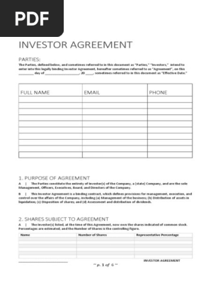 Investor Agreement