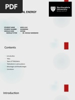 Tidal Energy: Student Name: Akhil Alle Student Number: W19049340 Module Code: Kd7068