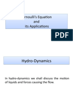 Bernoulli's Equation and Its Applications Bernoulli's Equation and Its Applications