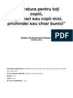 Exemplu - Optional - Literatura Pentru Copii - 2019