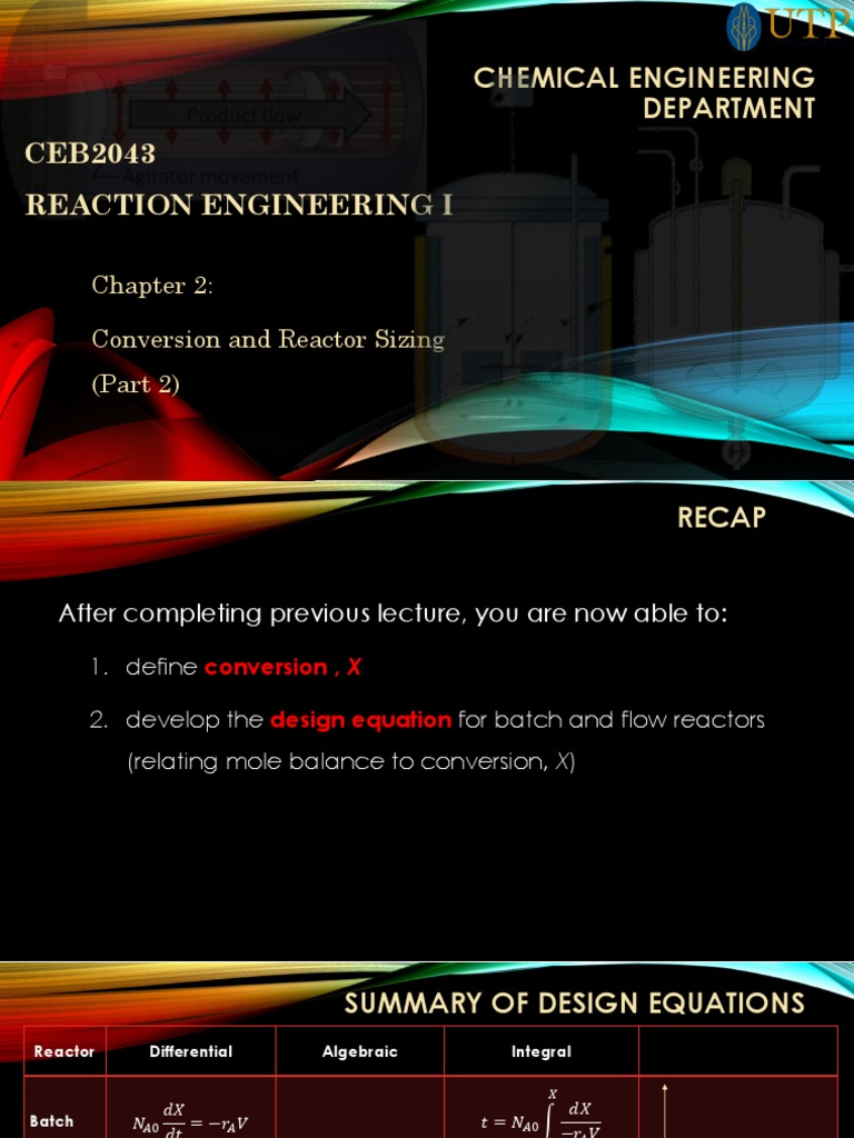 Reactor Sizing and Conversion Analysis | PDF | Chemical Reactor ...