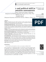 3) Performance and Political Skill in Personal Reputation Assessments