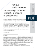 Le Pneumatique Dans Un Environnement Technologie Véhicule Évolutif : Impacts Et Perspectives