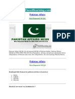 Pakistan Affairs MCQS in PDF