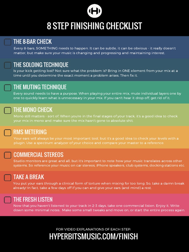 8-Step Mixing Checklist Guide | PDF