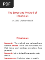 The Scope and Method of Economics: Dr. Abdul Ghafoor Al Saidi