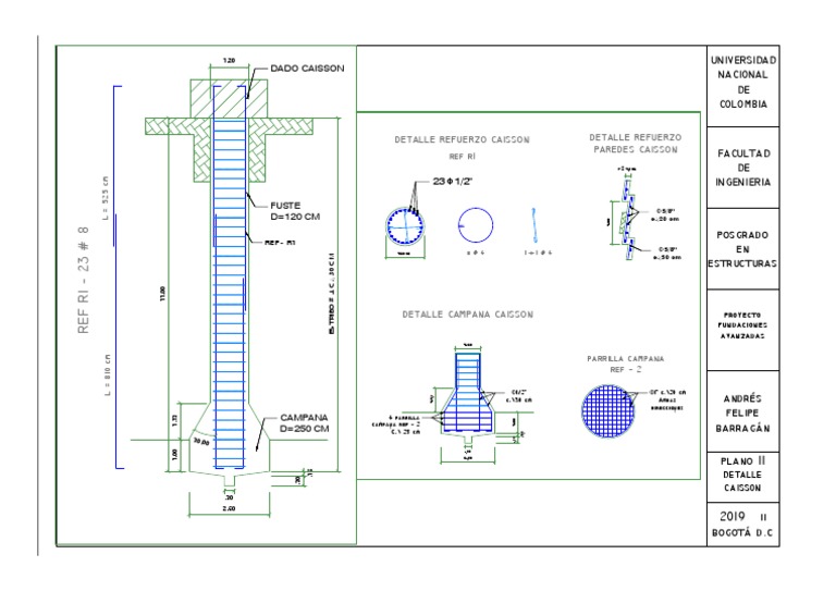 Plano 2 - Detalle Caisson PDF | PDF