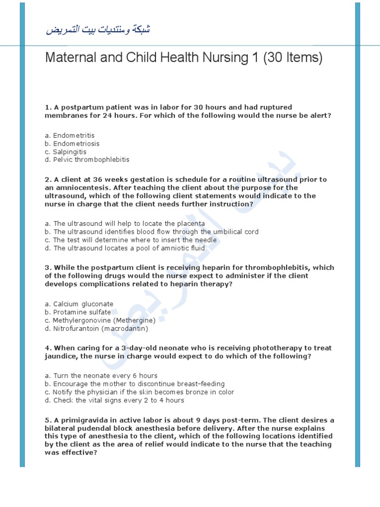 Maternal and Child Health Nursing Guide | PDF | Childbirth | Pregnancy