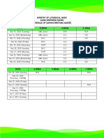 Ministry of Liturgical Music Good Shepherd Parish Schedule of Dawn/Christmas Masses Date 8:00PM 4:00AM 5:30AM