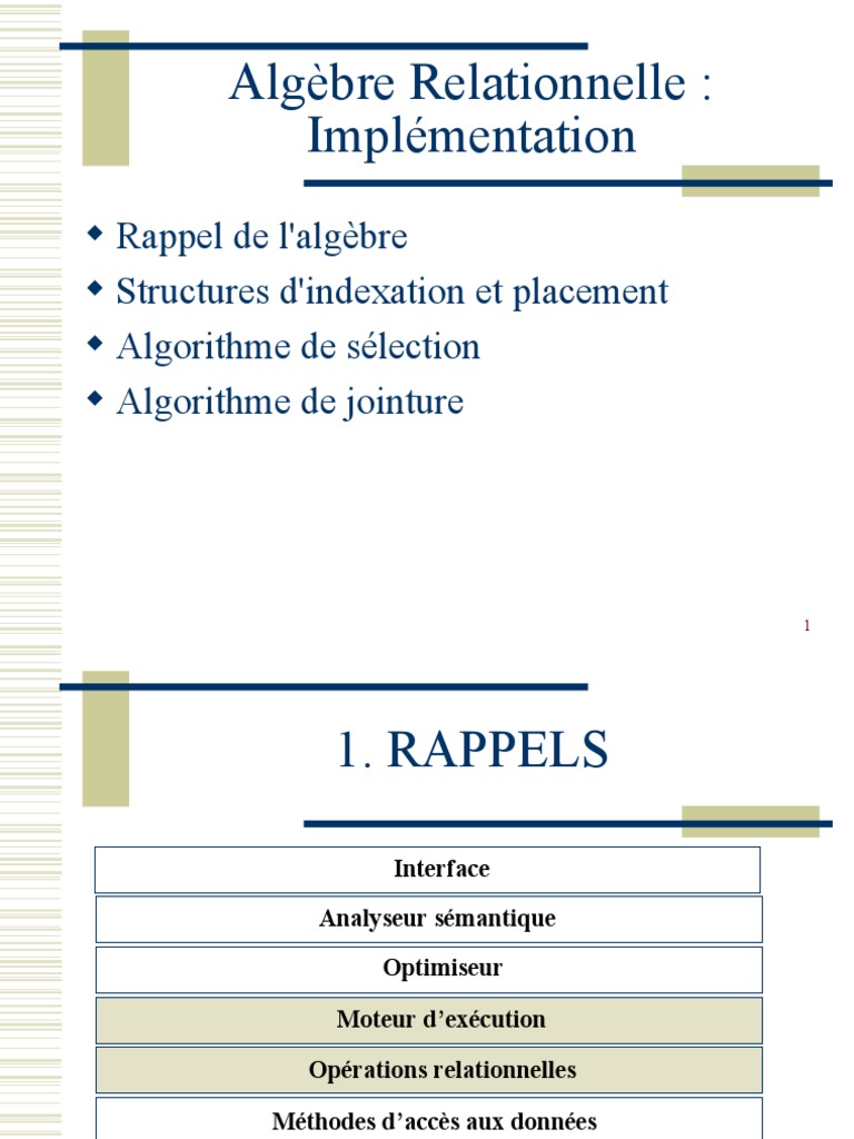 Algèbre Relationnelle et Jointures | PDF | Base de données ...