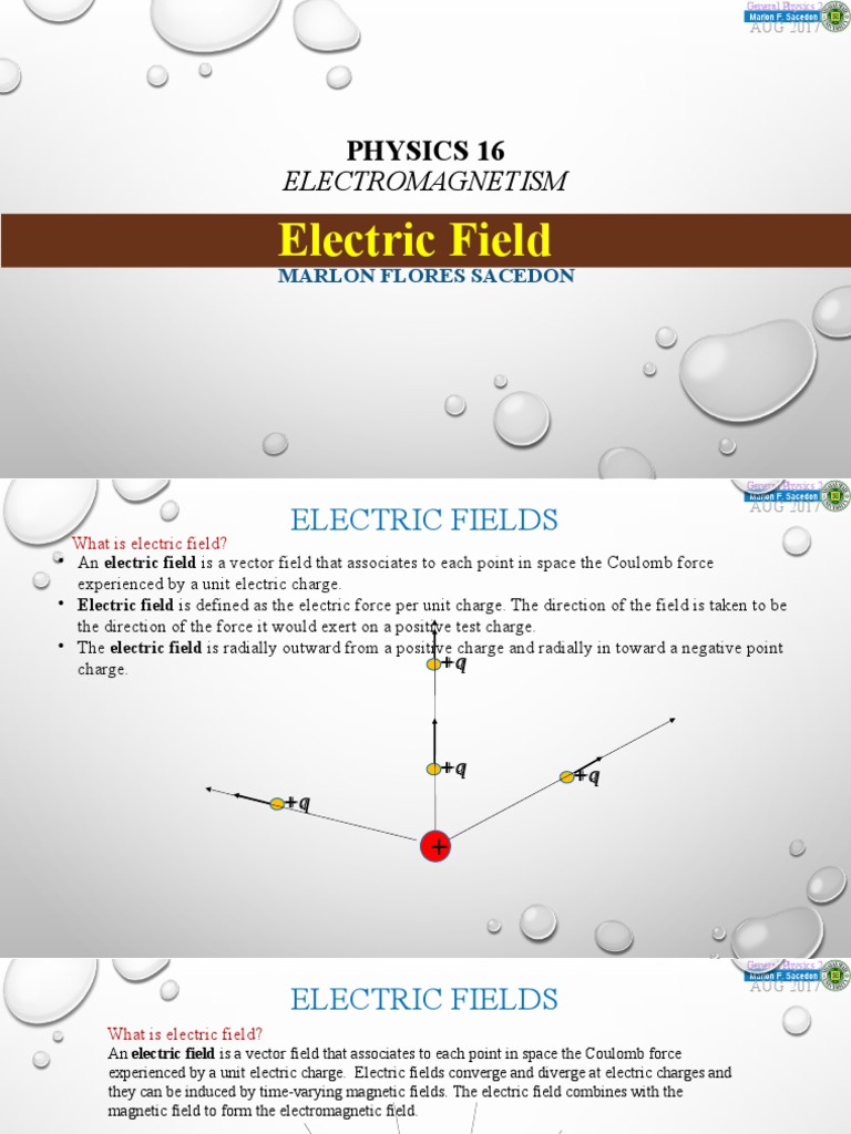 Electric Field Physics 16 PDF Electric Field Natural Philosophy