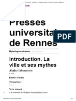 Mythologies urbaines - Introduction. La ville et ses mythes - Presses universitaires de Rennes