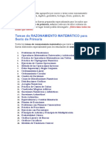 Aras A Continuación Están Agrupados Por Cursos o Áreas Como Razonamiento Matemático