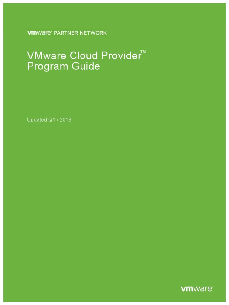 Vmware Cloud Provider Program Guide Updated Q1 2018 Pdf V Mware 