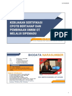 Direktur Pengawasan - Kebijakan Sertifikasi CPOTB Bertahap Dan Pembinaan UMKM OT Melalui SiPEMANDU