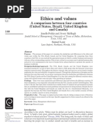 Ethics and Values: A Comparison Between Four Countries (United States, Brazil, United Kingdom and Canada)