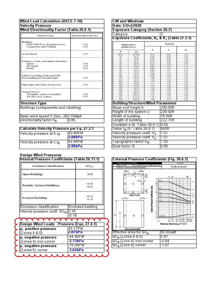 ASCE 7-10 Wind Load Calculation Guide | PDF | Science & Mathematics
