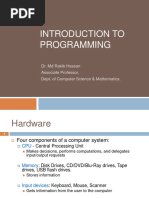 Introduction To Programming: Dr. MD Rakib Hassan Associate Professor, Dept. of Computer Science & Mathematics