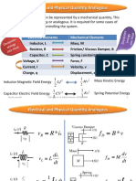 Electrical and Physical Quantity Analogous: Electrical Elements Mechanical Elements