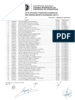 Resultados Examen Quintos de Secundaria 2021-I - Lunes 14 Diciembre 2020