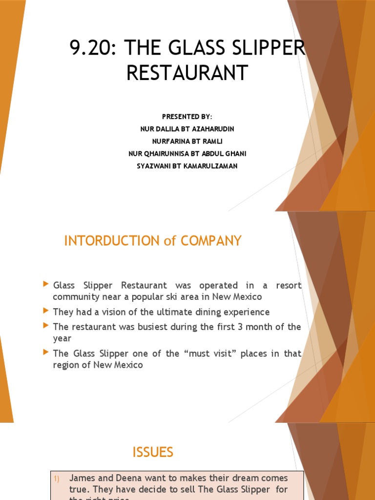 9.20 The Glass Slipper Restaurant PDF Forecasting Mean Squared Error