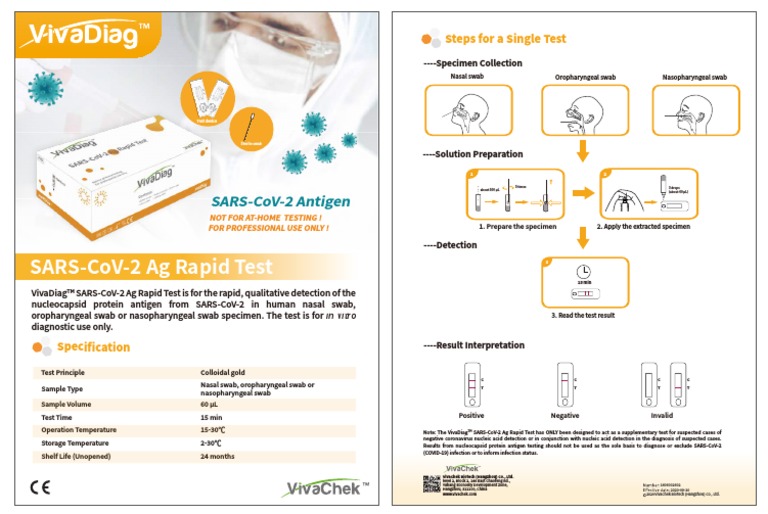 VivaDiag SARS-CoV-2 Ag Rapid Test Brochure (En) PDF | PDF | Biology ...