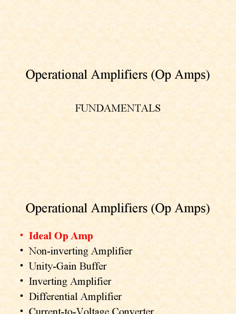 Op Amp Fundamentals Guide | PDF | Operational Amplifier | Amplifier