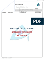 GRC Panels With Recess 4mx2mSIZE: Structural Calculation For