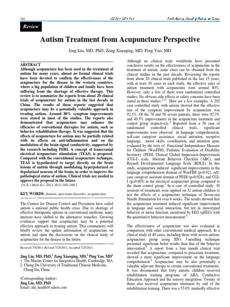 Acupuncture 3Points For Autism PDF Autism Acupuncture