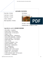Ingredients Used in ACHARI CHICKEN