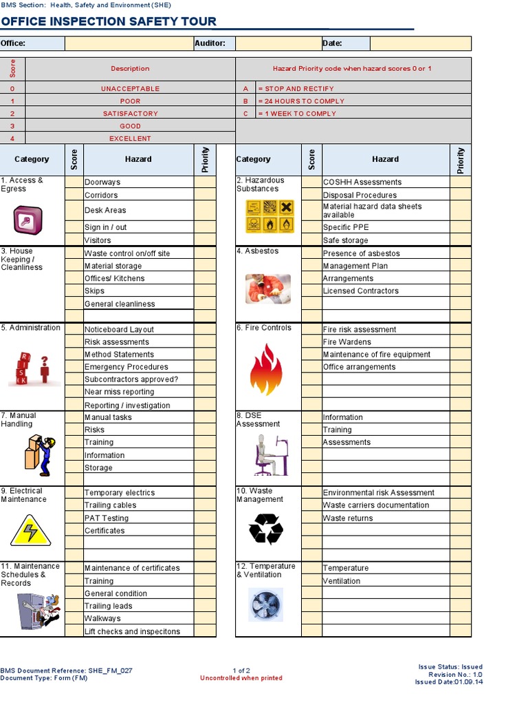 Office Inspection Tour | PDF | Risk Assessment | Safety