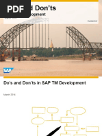 Do's and Don'ts: SAP TM Development