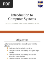 Introduction To Computer Systems: Lecture 5.1: Logic Circuits & Simplification