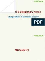 Misconduct & Disciplinary Action: Charge Sheet & Domestic Enquiry
