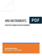 HRD Instruments: Inventory Administration Assignment