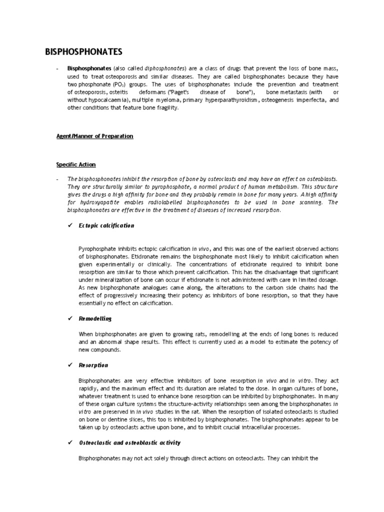 Uses and Effects of Bisphosphonates | PDF | Bone | Drugs