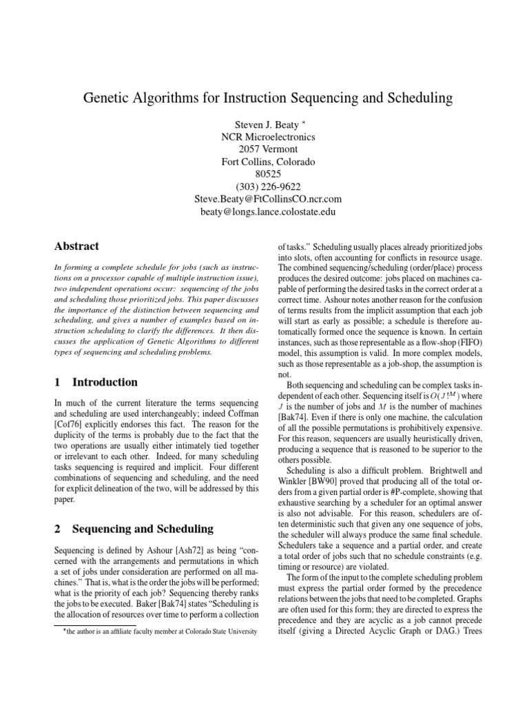 10 1 1 68 8329 PDF | PDF | Scheduling (Computing) | Genetic Algorithm