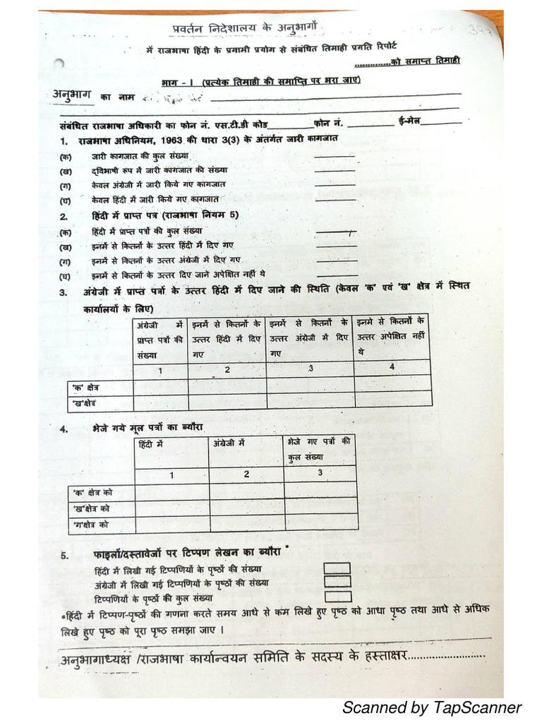 Hindi Report Format PDF