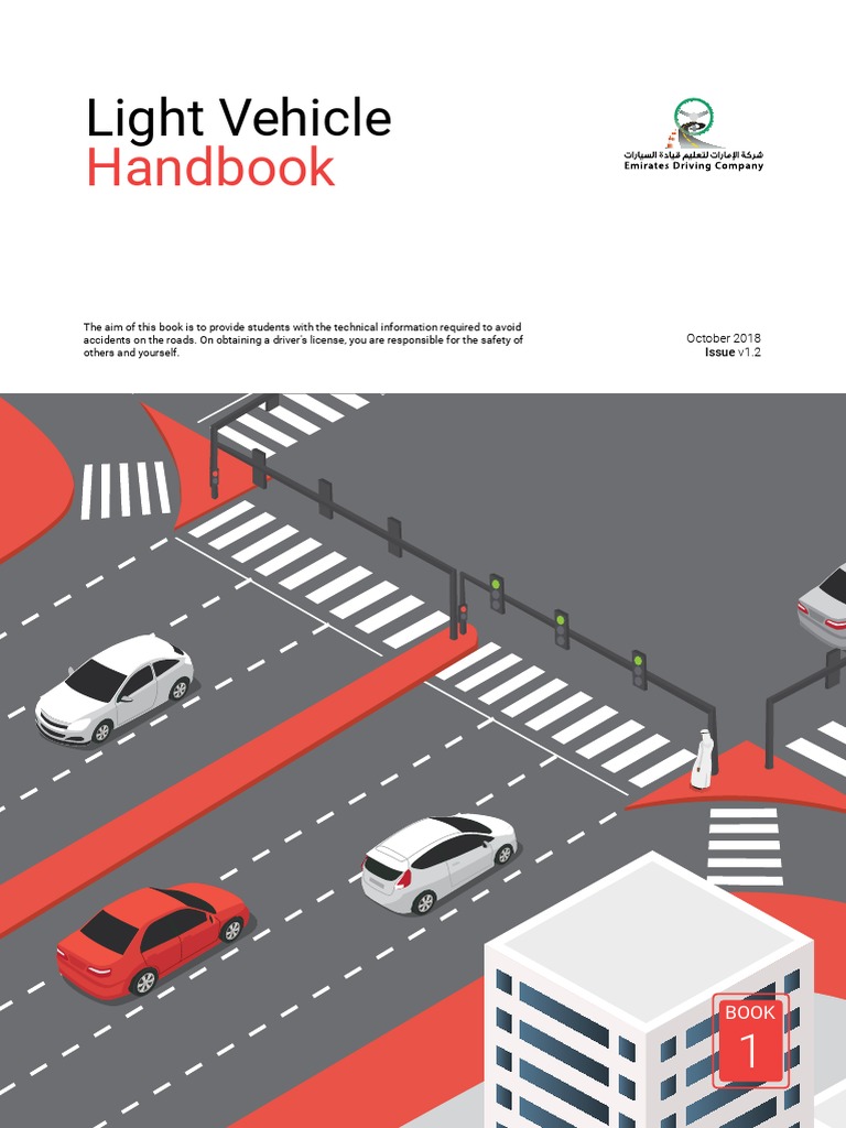 Light Vehicle Handbook UAE Driving License Guide Book PDF Traffic