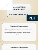 Managerial Judgement: Presented by Group No.1