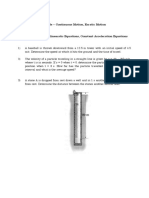 Tutorial W10 Kinematics of A Particle Continuous Motion, Erratic Motion