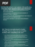 Q1.Describe and Give Your Opinion With Justification About How Gupta Made His Choices Post Mckinsey?